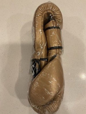 Cleto Reyes Metallic Gold Hook and Loop Training Gloves PunchPro Boxing