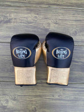 No Boxing No Life Boxing Gloves - Professional Lace-Up Black & Metallic Gold Edition - PunchPro Boxing