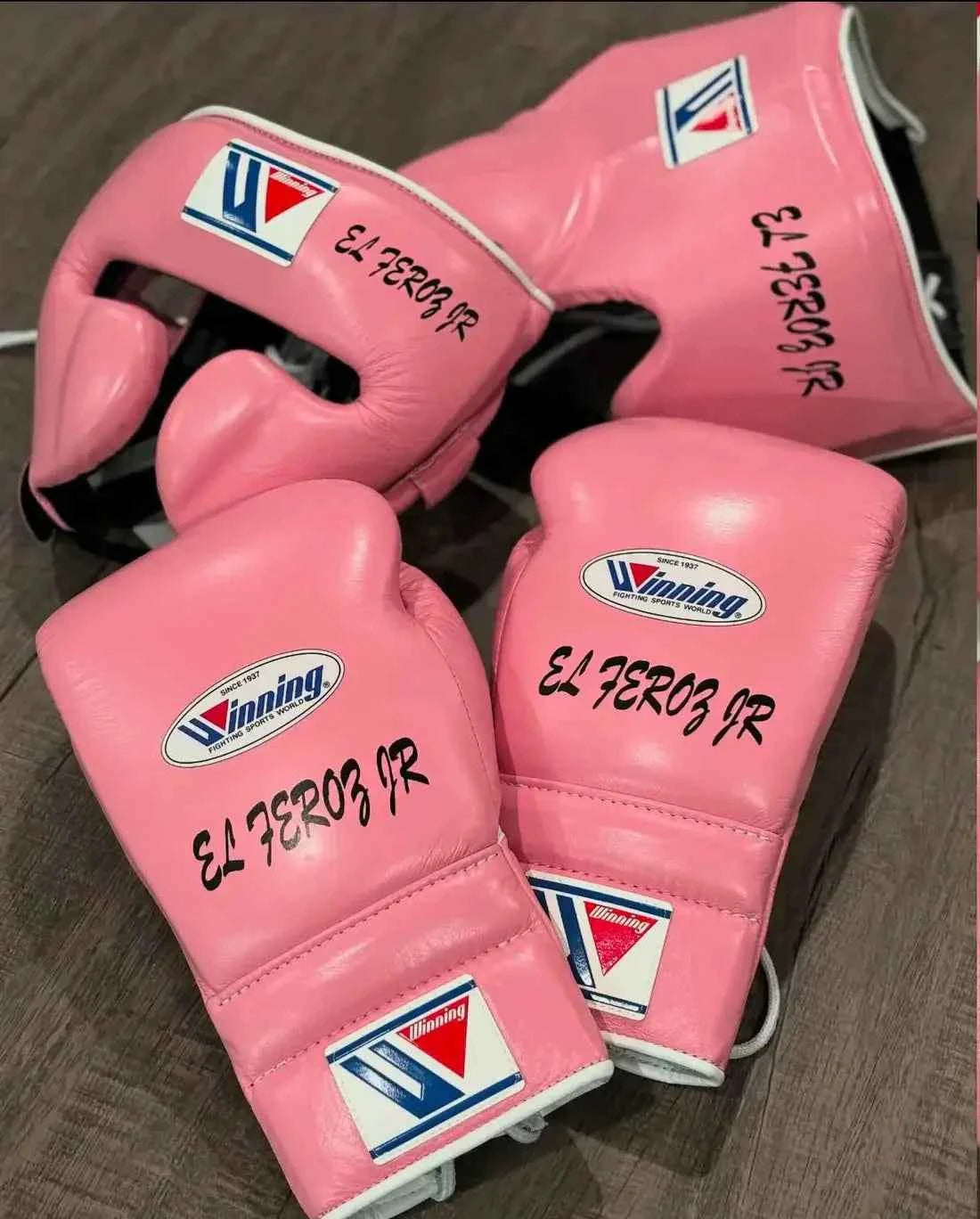 Winning Professional Pink Boxing Training Set - Custom Gloves, Headgear & Groin Guard - PunchPro Boxing