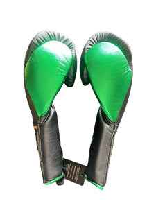 No Boxing No Life Black & Green Boxing Gloves | Premium Mexican Handmade Lace-Up Training Gloves My Store