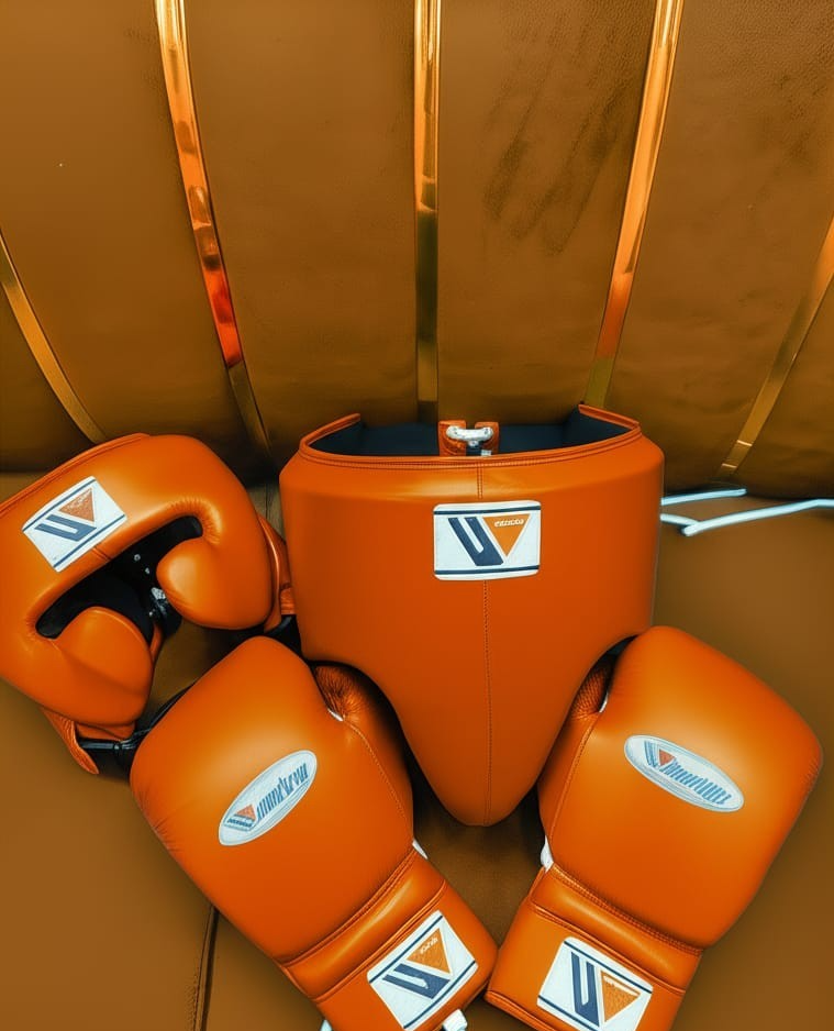 Winning Professional Boxing Training Set - Custom Orange Edition (Gloves, Headgear & Groin Guard) - PunchPro Boxing