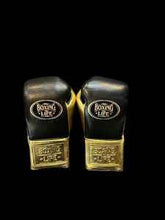 No Boxing No Life Boxing Gloves - Professional Lace-Up Black & Metallic Gold Edition - PunchPro Boxing