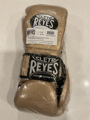 Cleto Reyes Metallic Gold Hook and Loop Training Gloves PunchPro Boxing