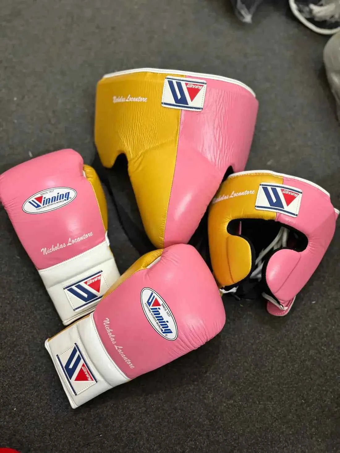 Winning Professional Boxing Training Set - Custom Pink & Metallic Gold Edition - PunchPro Boxing