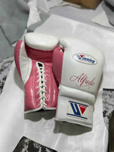 Winning Custom Lace-Up Boxing Gloves – Premium White & Red Pro Training Gloves | Punch Pro Boxing - PunchPro Boxing