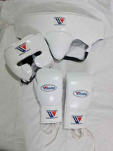 Winning Professional Boxing Training Set - White (Gloves, Headgear & Groin Guard) - PunchPro Boxing