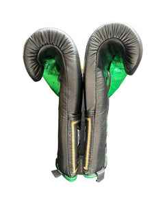 No Boxing No Life Black & Green Boxing Gloves | Premium Mexican Handmade Lace-Up Training Gloves My Store