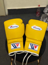 Winning Boxing Gloves MS-600 Yellow | Handmade Japanese Lace-Up Sparring Gloves - PunchPro Boxing