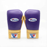 Winning Japan Boxing Gloves MS-600 - Royal Purple & Metallic Gold Custom Edition - PunchPro Boxing