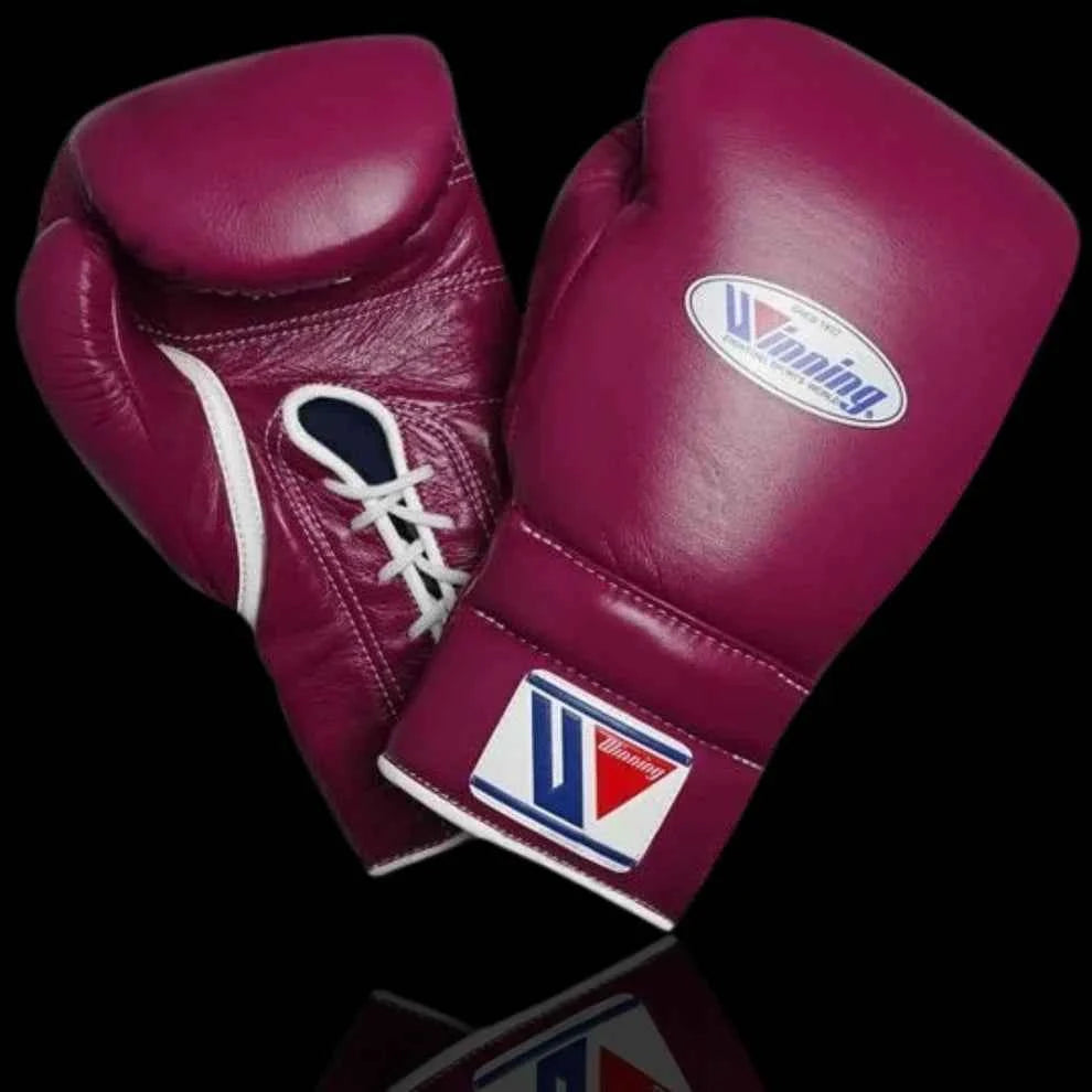 Winning Japan Boxing Gloves MS-600 - Custom Edition in Wine Red & White - PunchPro Boxing