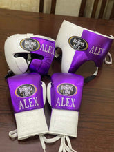 No Boxing No Life Professional Boxing Training Set - Custom Gloves, Headguard, and Groinguard in Metallic Purple & White - PunchPro Boxing