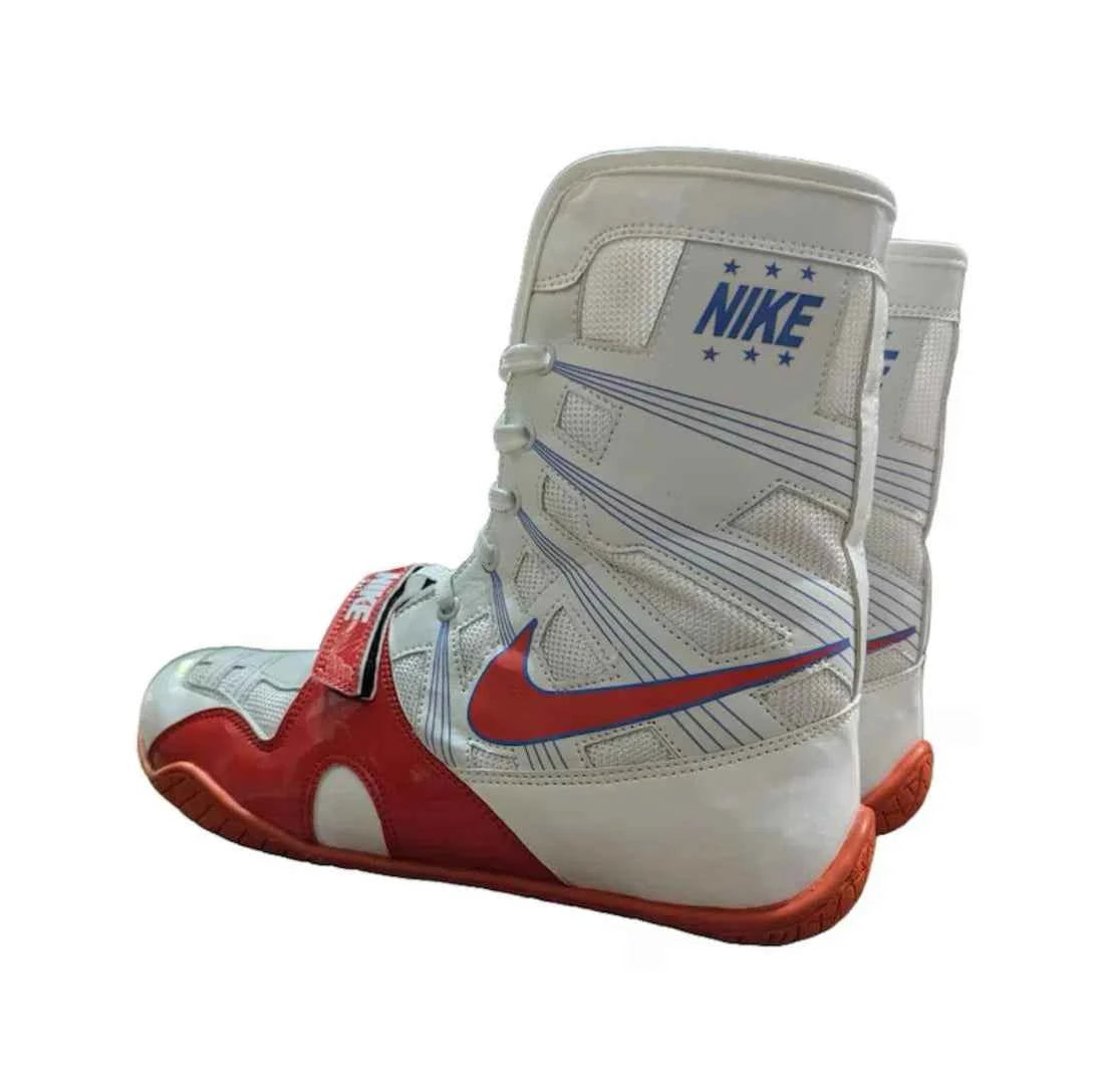 Nike HyperKo 1 Boxing Boots - White, Red & Blue Edition for Professional Training - PunchPro Boxing