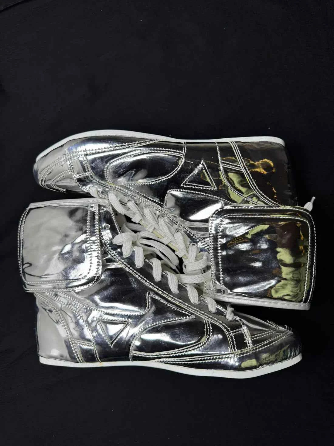 Mizuno Custom Boxing Boots - Full Metallic Silver Edition - PunchPro Boxing