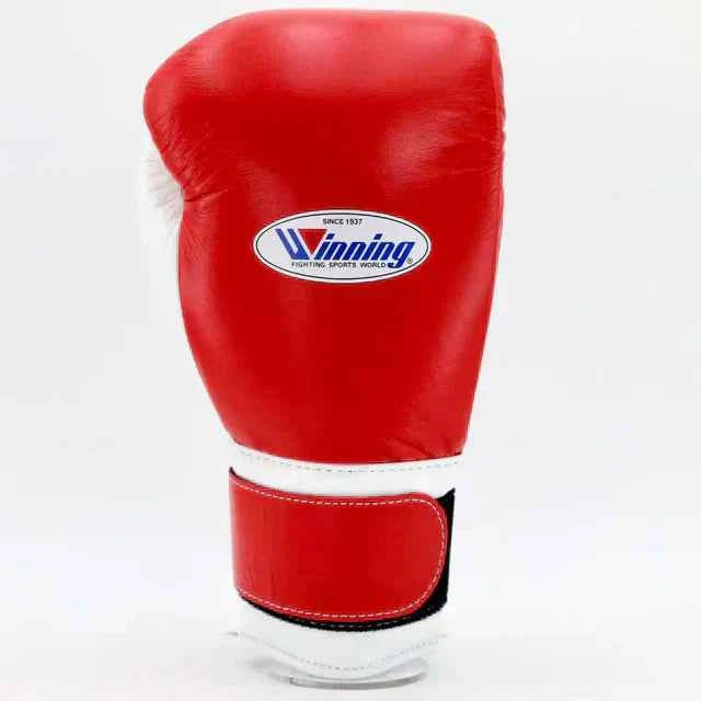 Winning Japan Boxing Gloves MS-600-B - Classic Red & White Custom Velcro Edition - PunchPro Boxing