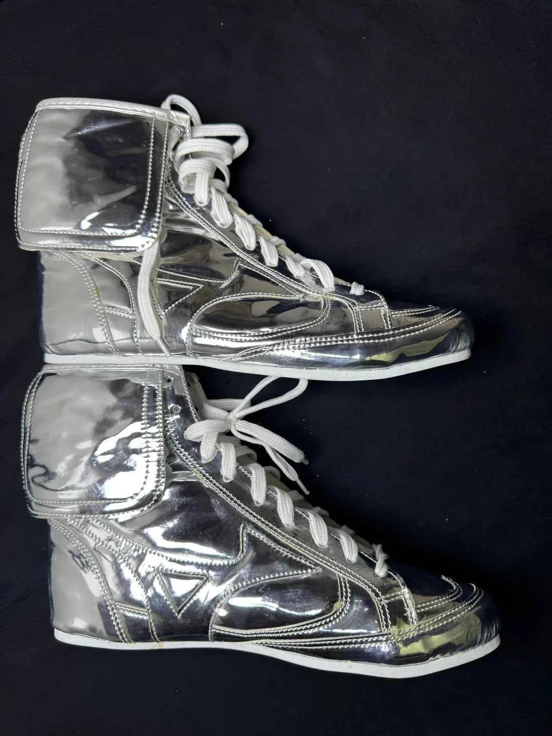 Mizuno Custom Boxing Boots - Full Metallic Silver Edition - PunchPro Boxing