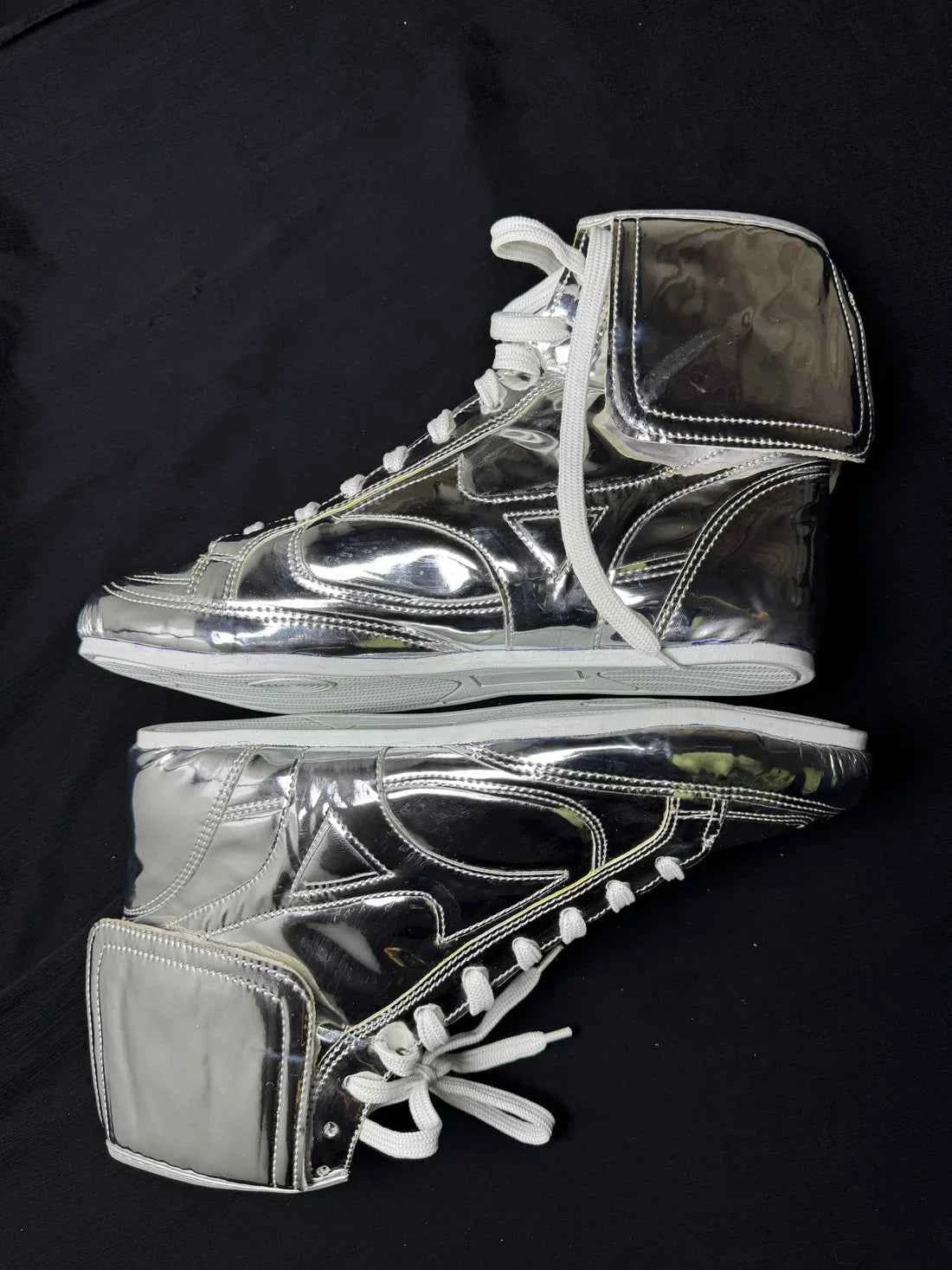 Mizuno Custom Boxing Boots - Full Metallic Silver Edition - PunchPro Boxing