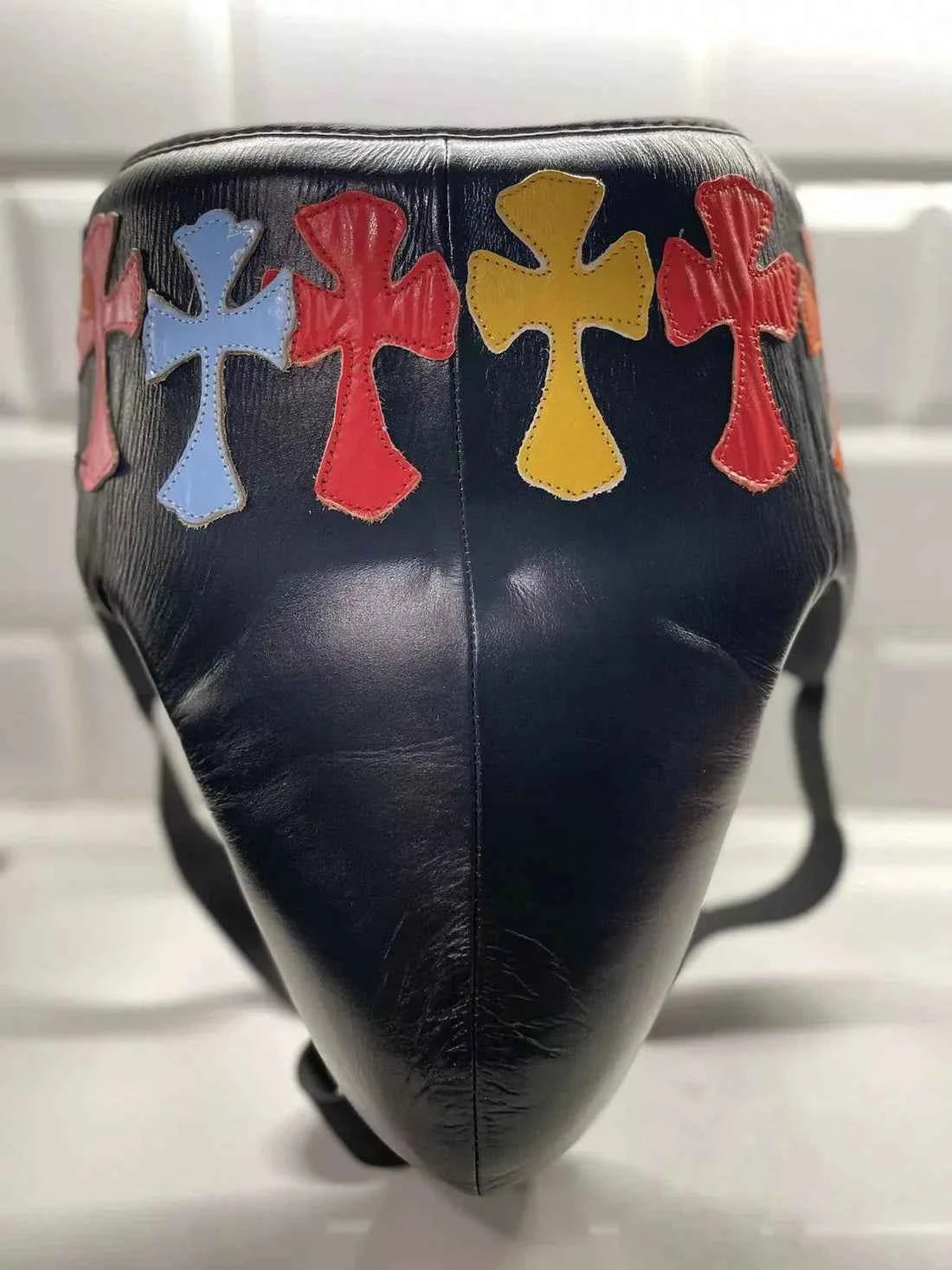 Winning Japan Groinguard CPS-500 Custom Chrome Multi-Color Cross Patchwork - PunchPro Boxing