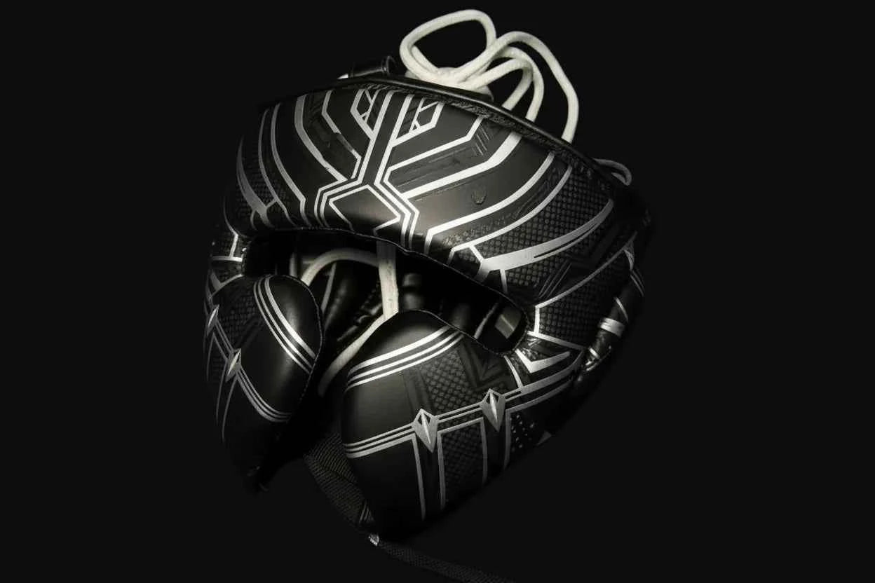 Custom Black Panther Sparring Set - Hand-Crafted Leather Gloves, Headgear & Groinguard - PunchPro Boxing