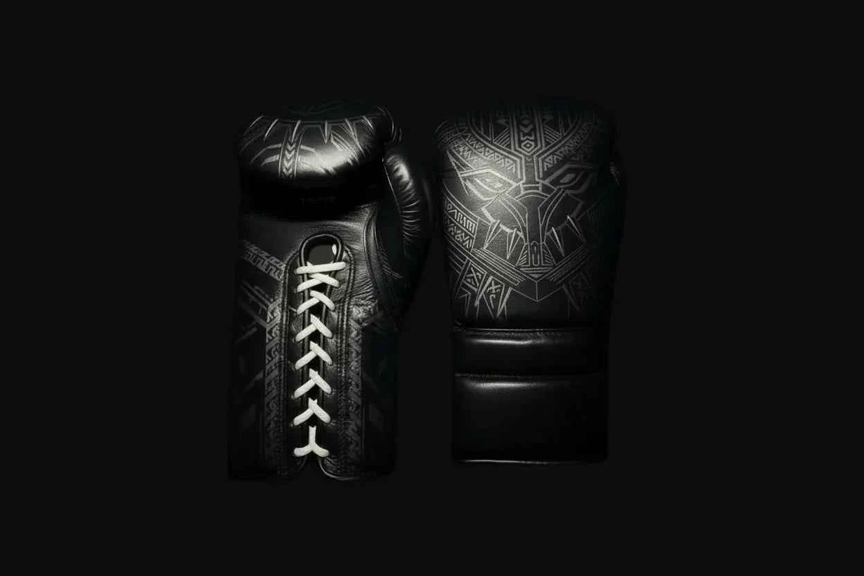 Custom Black Panther Sparring Set - Hand-Crafted Leather Gloves, Headgear & Groinguard - PunchPro Boxing