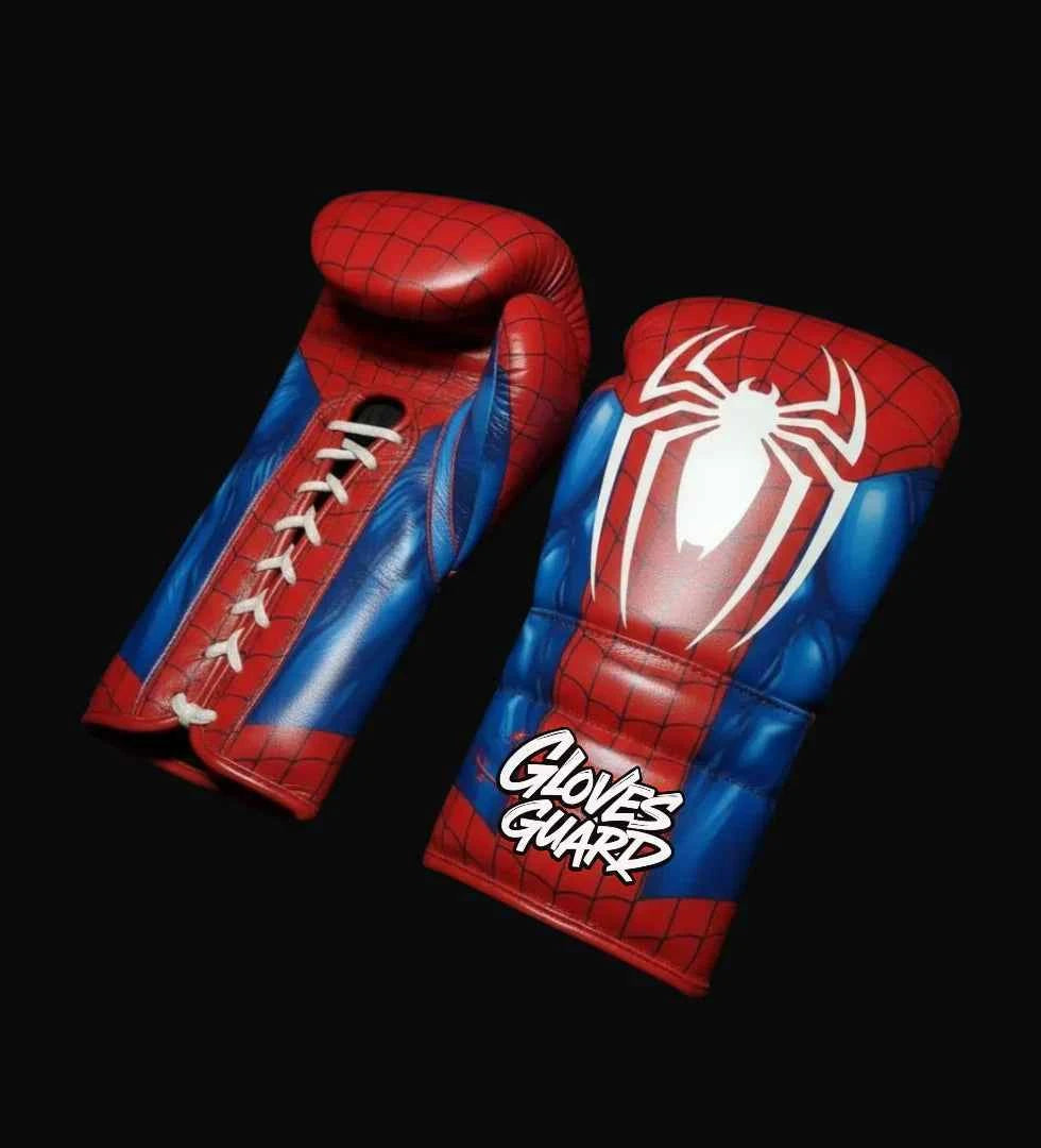 Custom Spider-Man Sparring Set - Hand-Crafted Leather Gloves, Headgear & Groinguard - PunchPro Boxing
