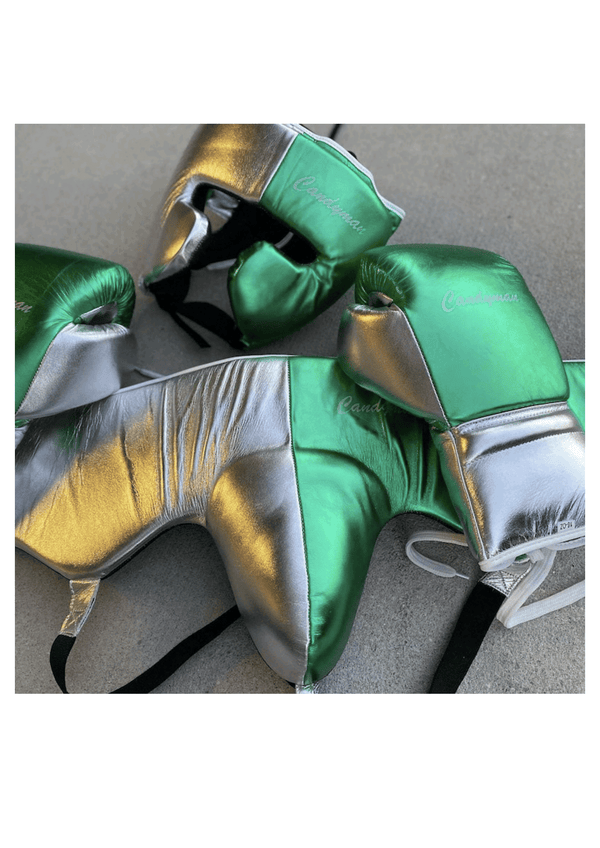 Winning Professional Boxing Training Set - Custom Metallic Green & Silver Edition - PunchPro Boxing