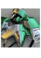 Winning Professional Boxing Training Set - Custom Metallic Green & Silver Edition - PunchPro Boxing