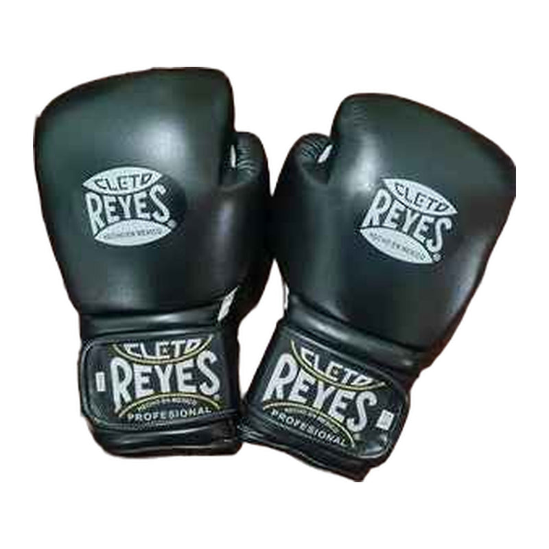 Cleto Reyes classic black hook-and-loop boxing gloves, pair together