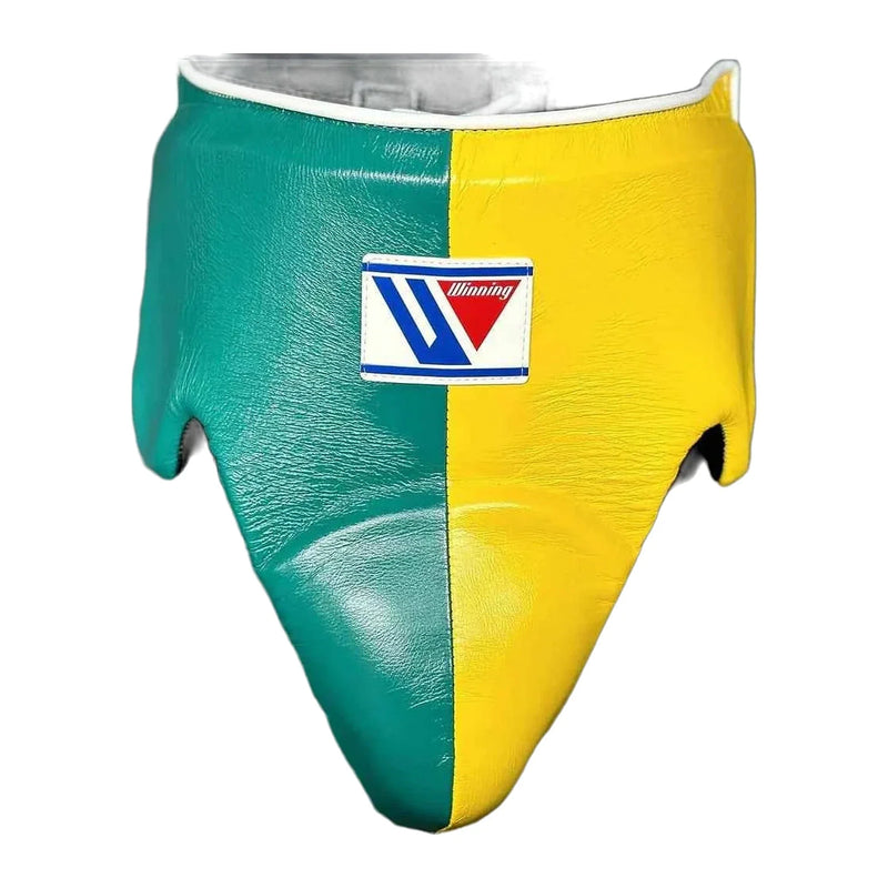 CPS-500 boxing groin guard in green and yellow two-tone