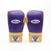 Winning Boxing Gloves Gold & Purple, side view