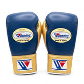 Winning Boxing Gloves Navy & Gold, side view