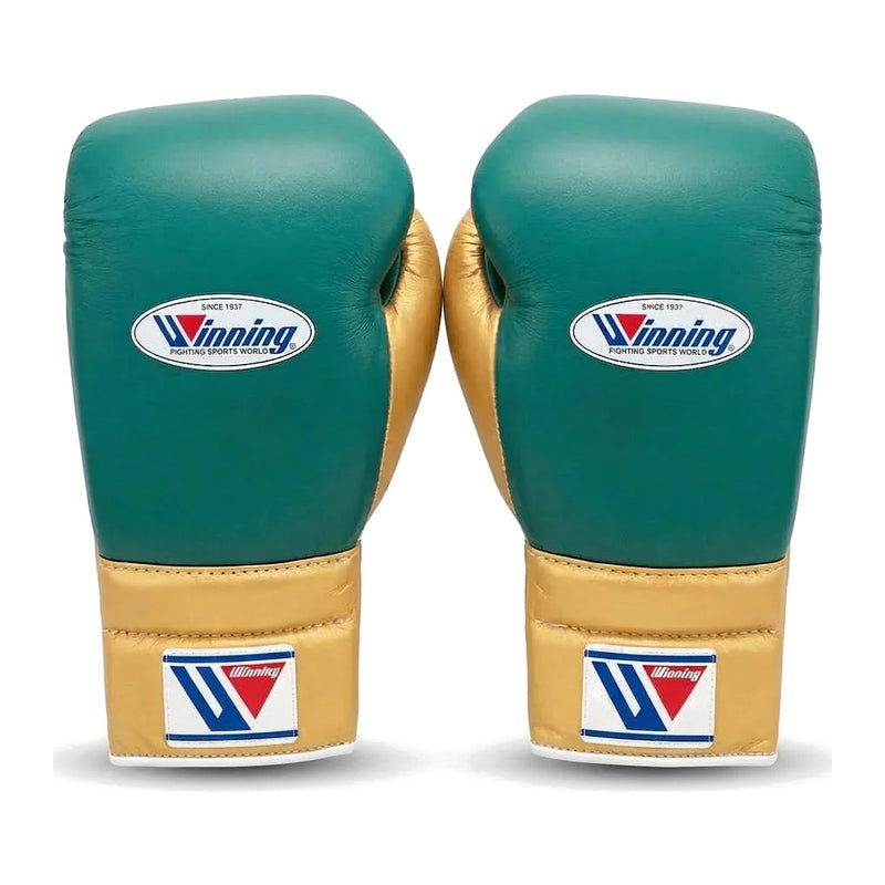 Winning Boxing Gloves Teal & Gold, side view