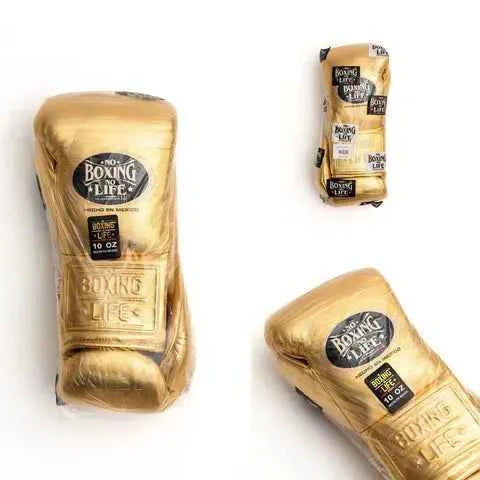 No Boxing No Life Boxing Gloves - Metallic Gold Edition for Ultimate Performance