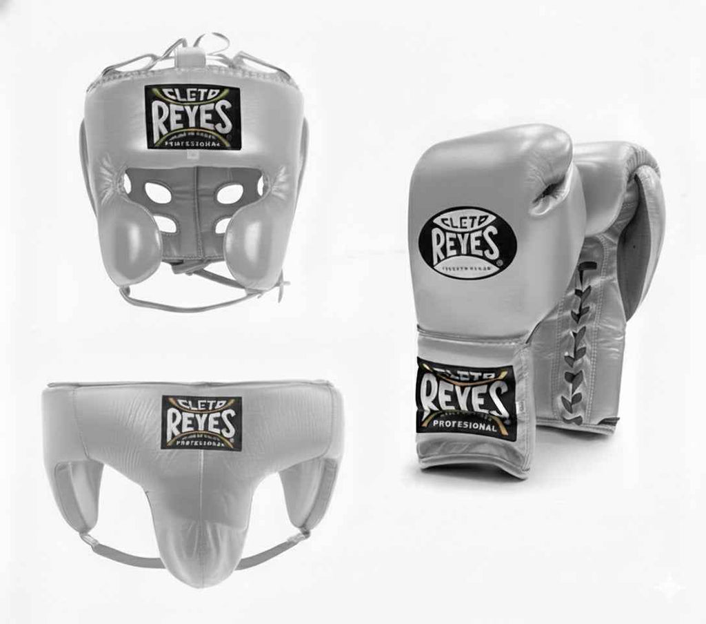 Cleto Reyes Elite Sparring Set - Silver Lace-Up Combat Gear