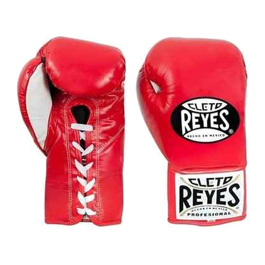 Cleto Reyes red gloves side profile showing extra-long cuff