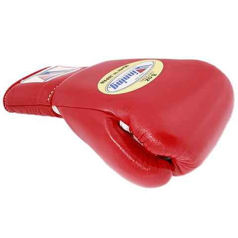 Winning Boxing Gloves Red lace-up glove, side view