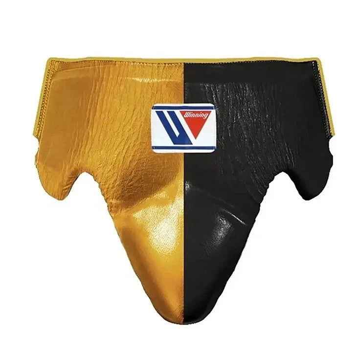 Metallic gold and black groin guard from the custom Winning set