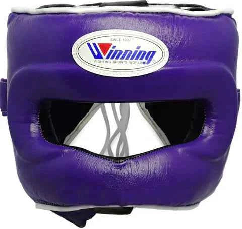 Winning FG-5000 Face Guard Headgear - Purple | Maximum Protection Boxing Training Gear