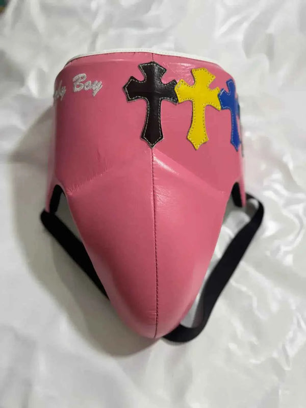 No Boxing No Life Groinguard - Professional Custom Bubblegum Pink & Multi-Color Cross Edition