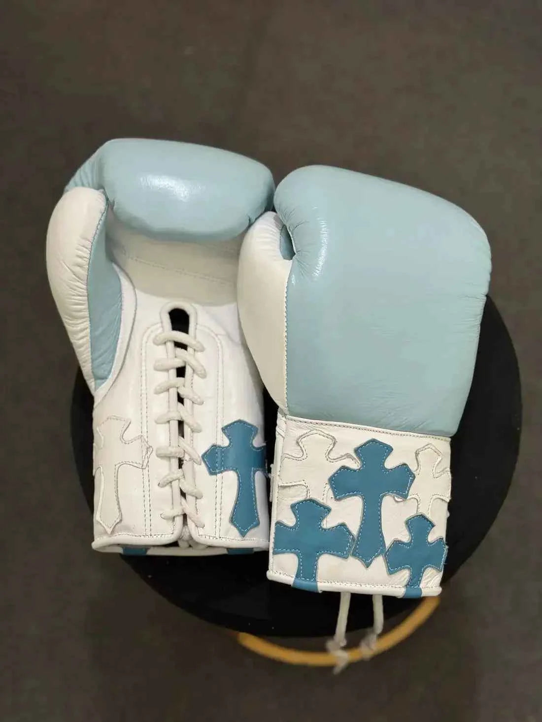 Premium Lace-Up Boxing Gloves – Light Blue Camo Design | Pro Training & Sparring Gloves by Punch Pro Boxing - PunchPro Boxing
