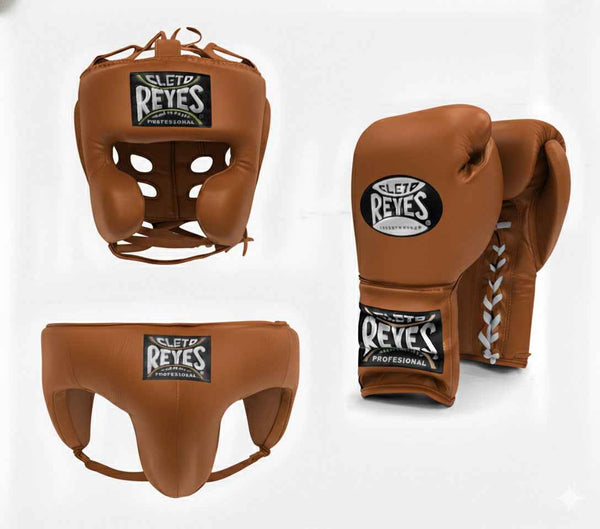 Cleto Reyes Tan Sparring Set - Authentic Lace-Up Gear for Elite Training