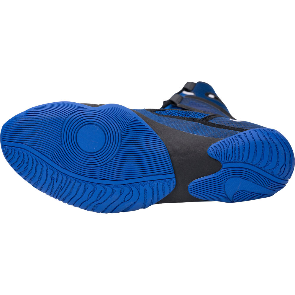 Nike HyperKO 2 boxing shoes in blue and black, top-down lacing view