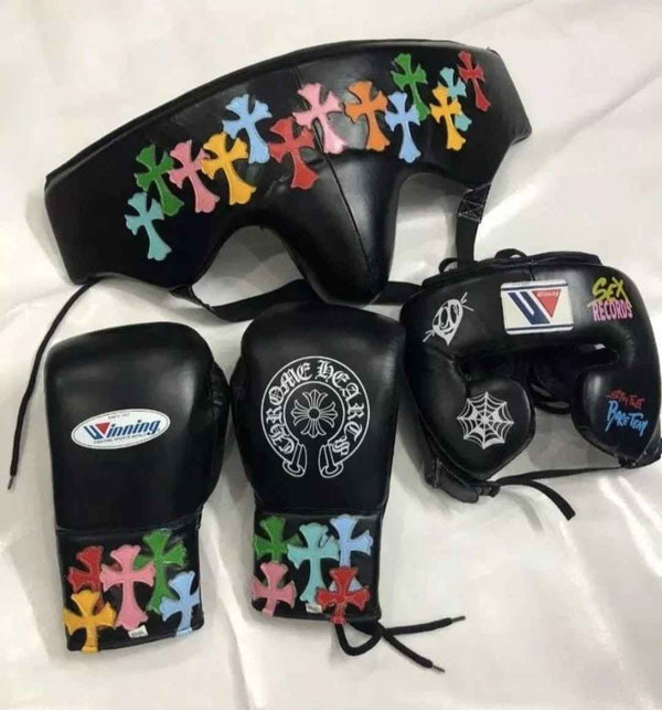 Winning Professional Boxing Training Set - Custom Chrome Hearts Multi-Color Cross Patch Edition