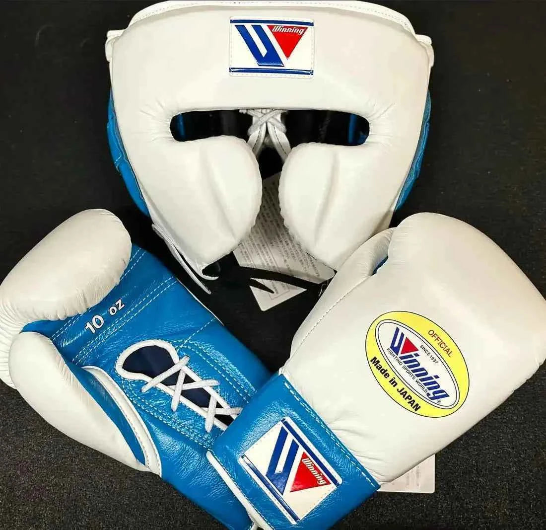 Winning Professional Boxing Training Set - Custom White & Sky Blue Edition - PunchPro Boxing