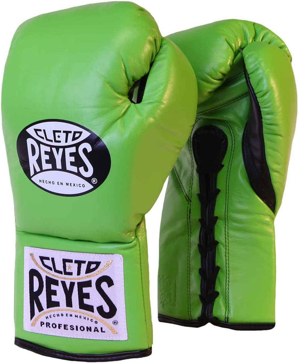 Cleto Reyes Lace-Up Training Gloves - Professional Sparring Gloves in Lime Green - All Sizes Available