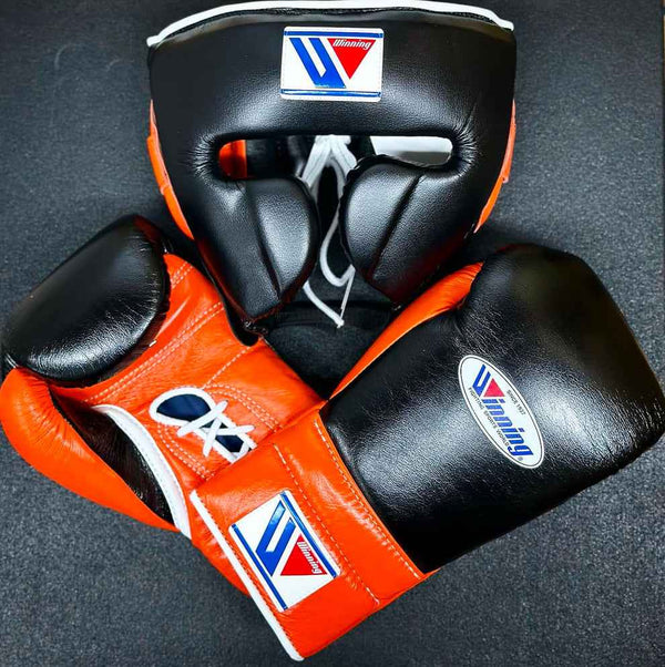 Winning Professional Boxing Training Set - Custom Black & Orange Edition for Ultimate Performance