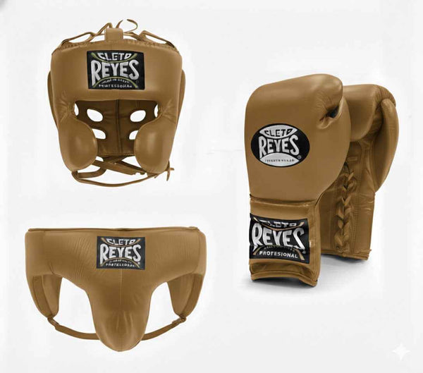 Cleto Reyes Sparring Set - Vintage Brown Lace-Up Premium Quality Gear