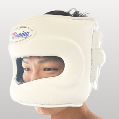 Winning FG-5000 Headgear – White | Ultimate Full-Face Protection for Boxing & Sparring