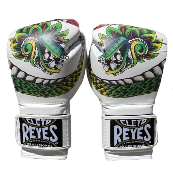 Cleto Reyes Quetzalcoatl Gloves - Special Edition White Aztec Training & Sparring Gloves - All Sizes Available