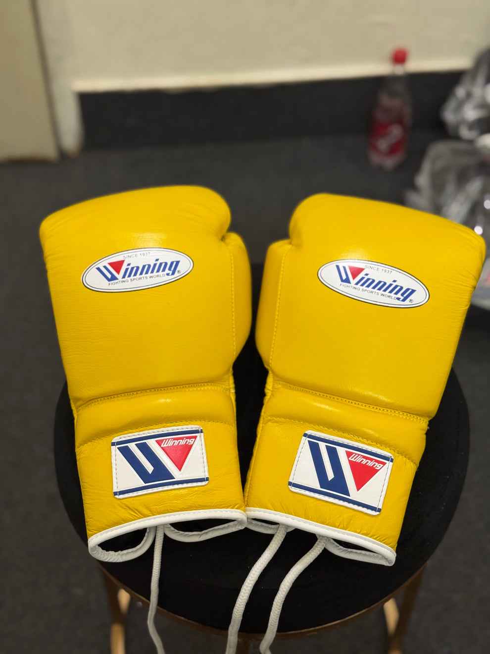 Winning Boxing Gloves MS-600 Yellow | Handmade Japanese Lace-Up Sparring Gloves - PunchPro Boxing