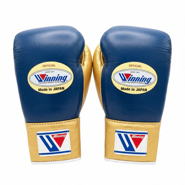 Winning Japan Professional Boxing Gloves MS-600 - Navy Blue & Metallic Gold Custom Edition